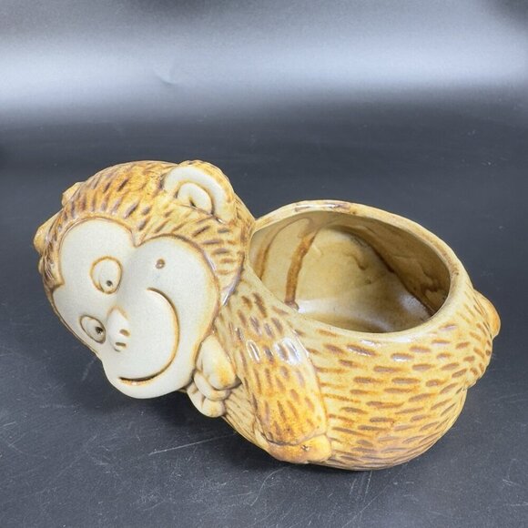 Vintage Ceramic Monkey Votive Candle Holder Small Planter Flower Pot Decor VTG - Picture 9 of 11
